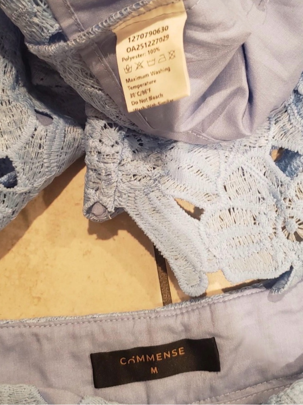 Commense Periwinkle Blue Lace Wide-Leg Jumpsuit - Picture 4 of 9